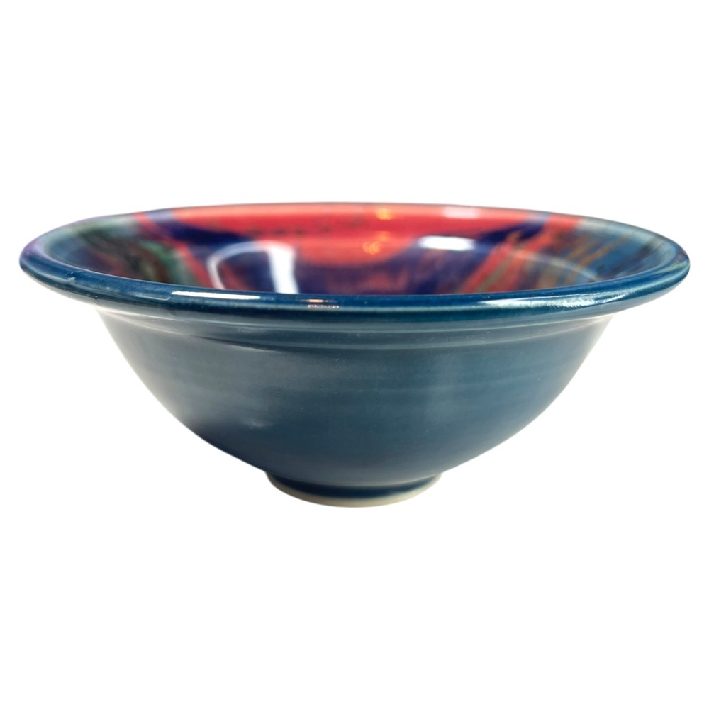 Studio Pottery Multicolor Drip Glaze Bowl Art Pottery 6 in - Picture 4 of 6